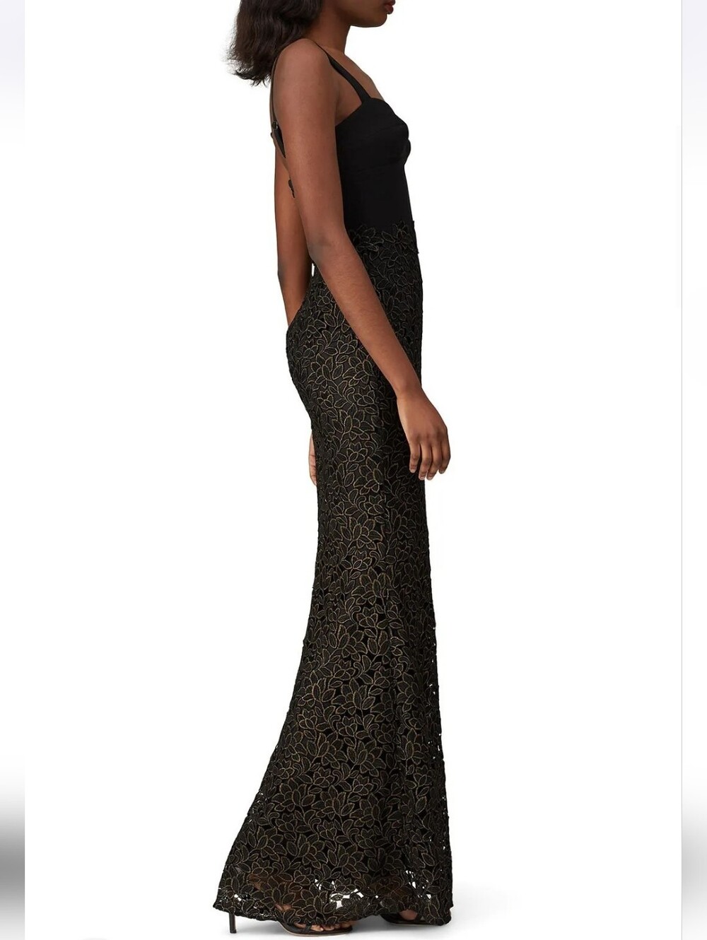 DRESS THE POPULATION BLACK LORENA GOWN SIZE M MSRP $338 - Picture 3 of 13